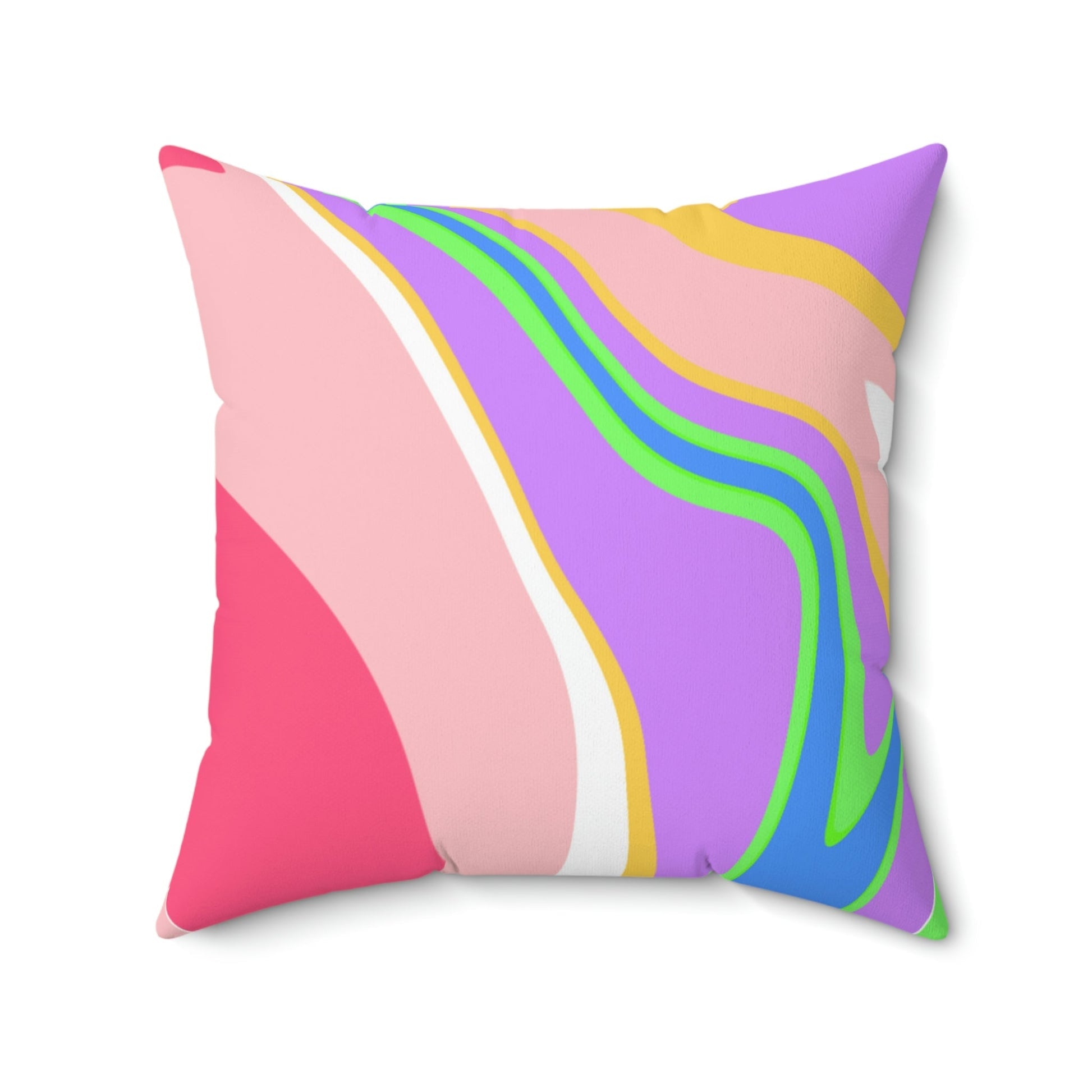 Vibrant Candy Swirl Square Pillow Home Decor Pink Sweetheart