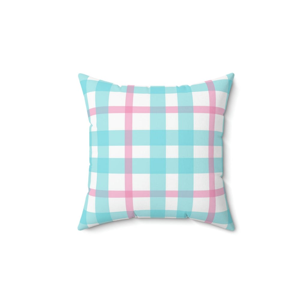 Vibrant Gingham Square Pillow Home Decor Pink Sweetheart
