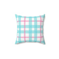Vibrant Gingham Square Pillow - Pink Sweetheart