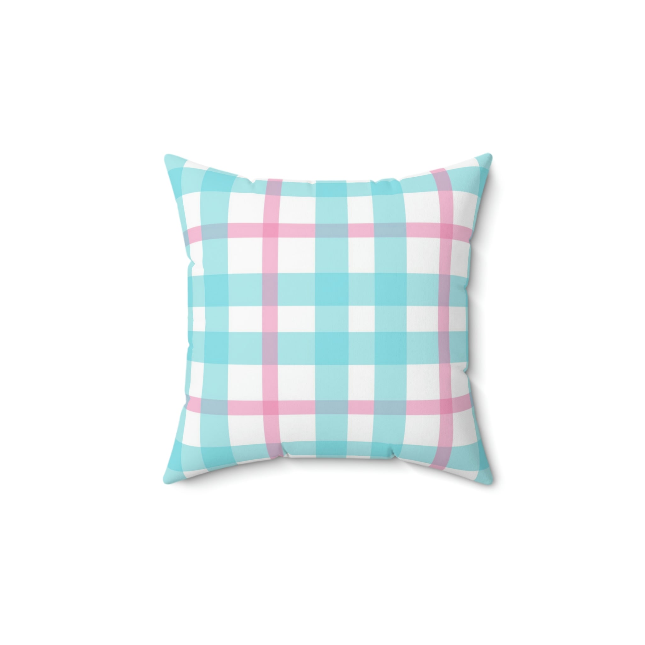 Vibrant Gingham Square Pillow Home Decor Pink Sweetheart