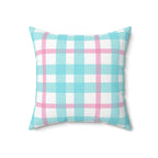 Vibrant Gingham Square Pillow Home Decor Pink Sweetheart