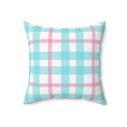 Vibrant Gingham Square Pillow Home Decor Pink Sweetheart