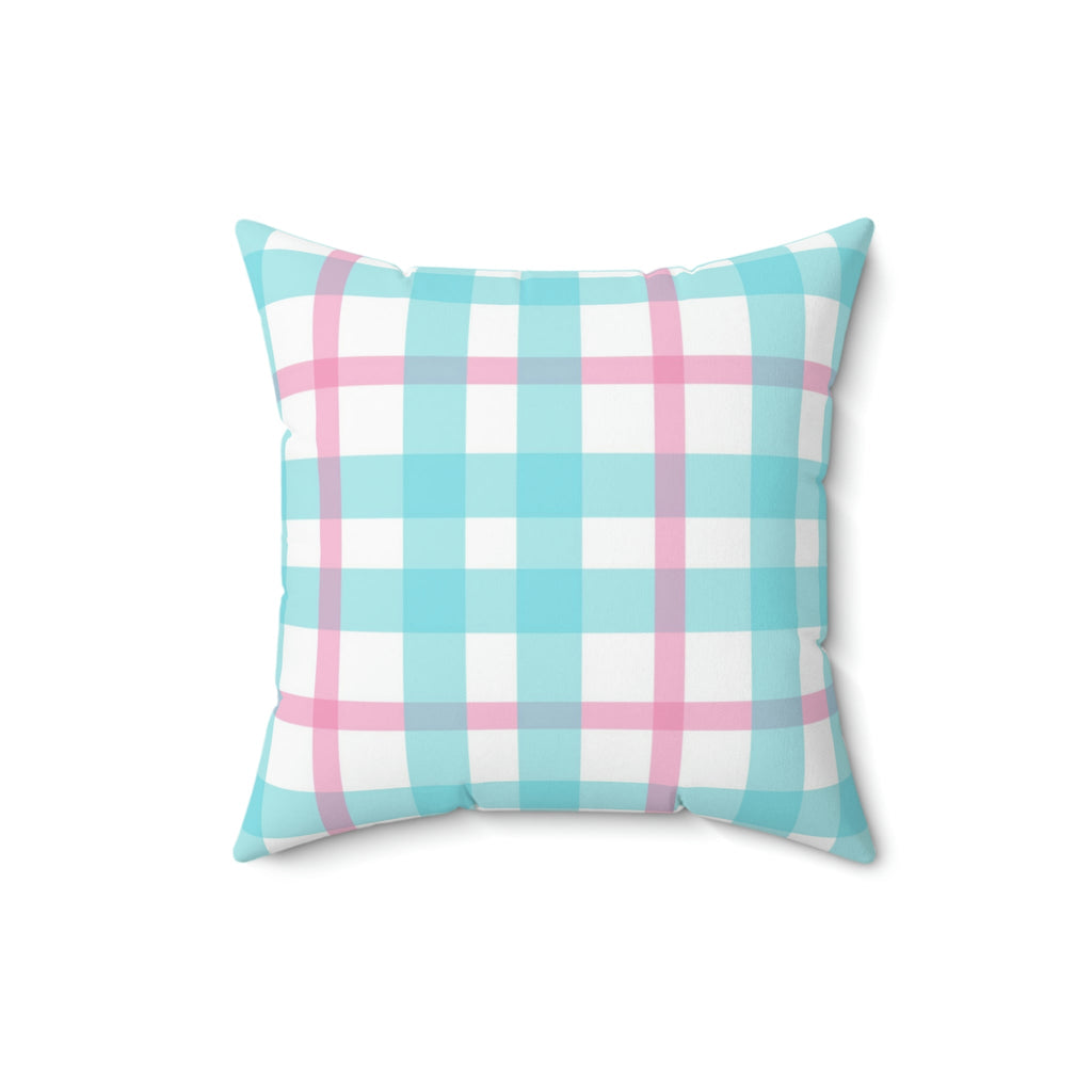 Vibrant Gingham Square Pillow Home Decor Pink Sweetheart