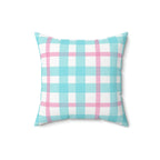 Vibrant Gingham Square Pillow Home Decor Pink Sweetheart