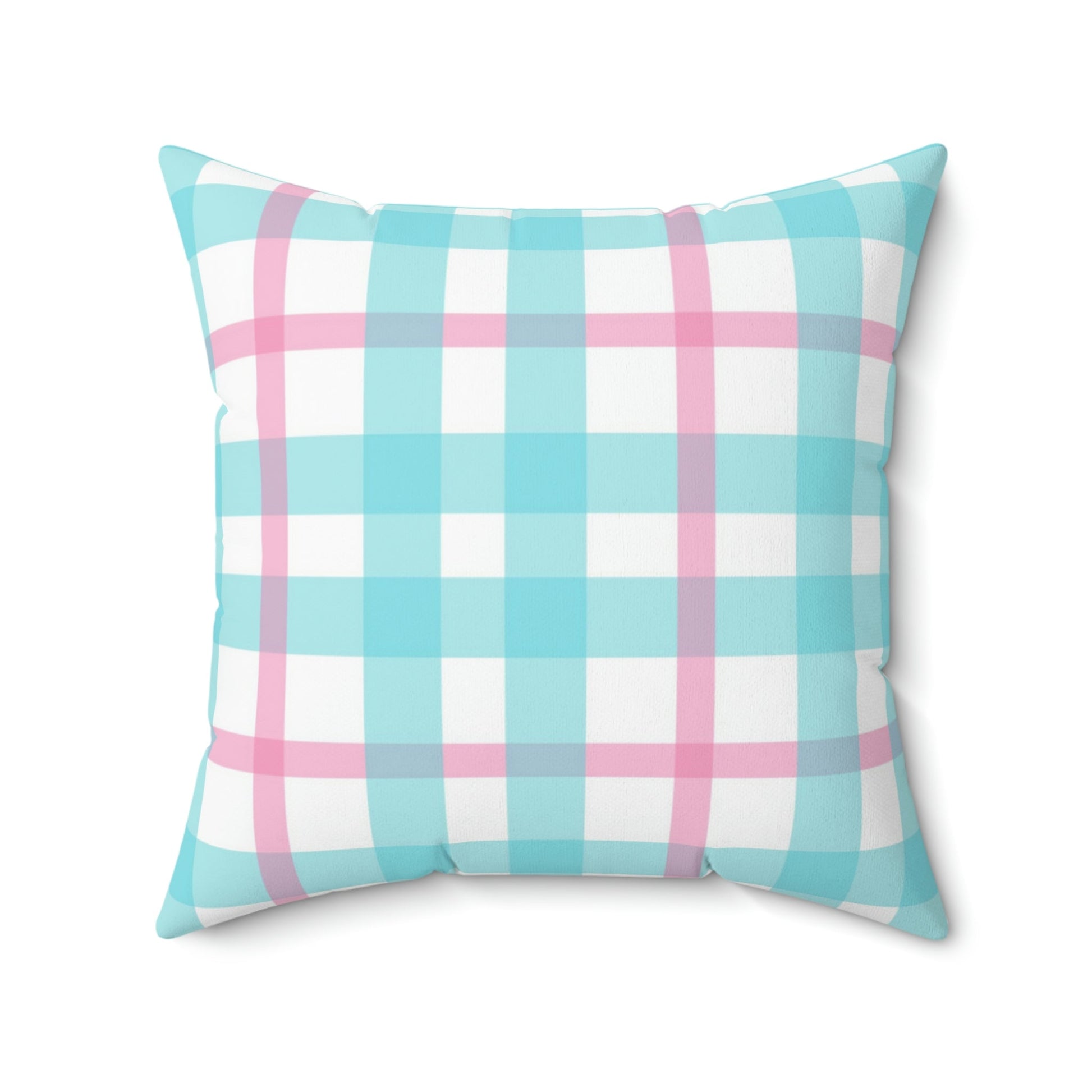 Vibrant Gingham Square Pillow Home Decor Pink Sweetheart