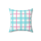 Vibrant Gingham Square Pillow Home Decor Pink Sweetheart