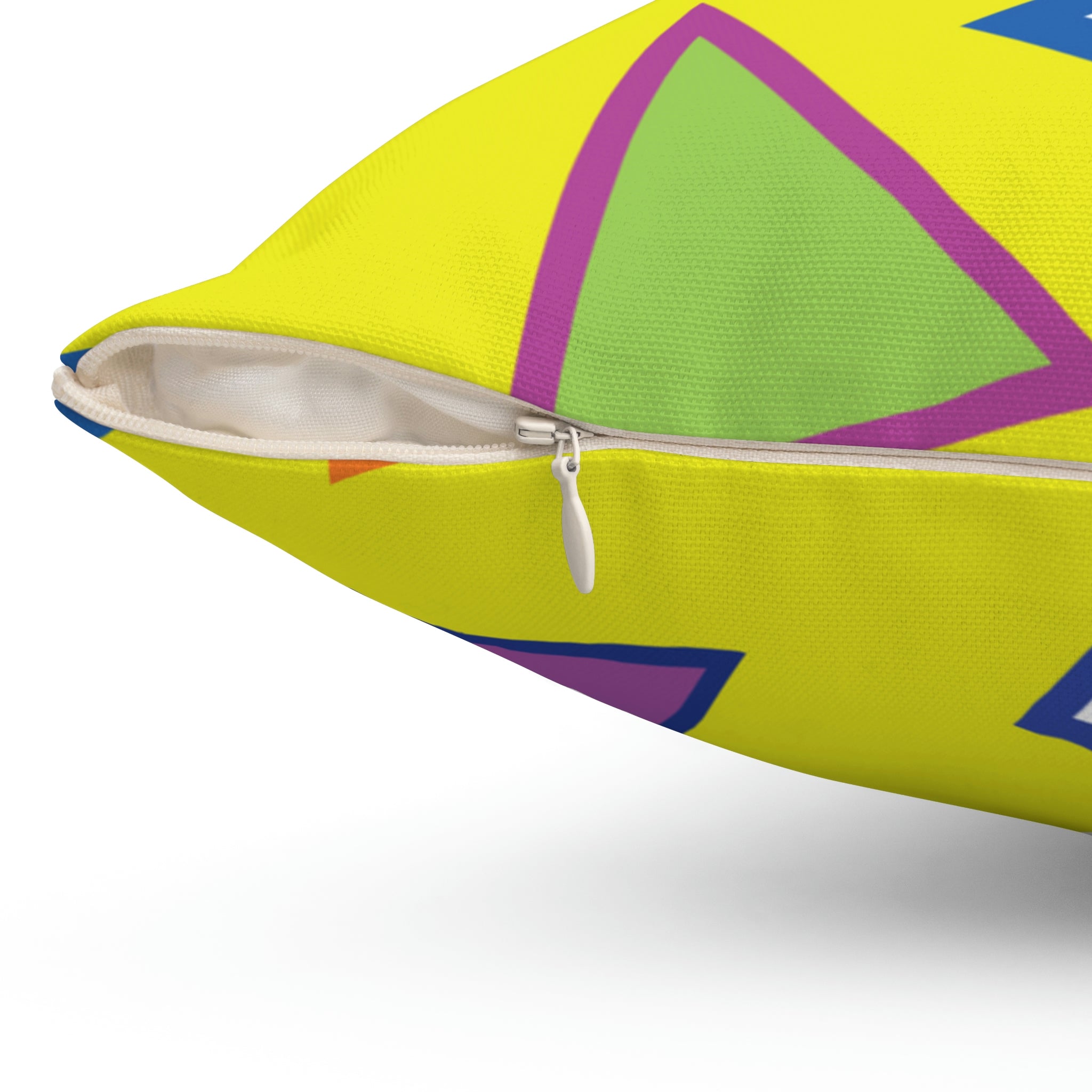 Vibrant Triangles Square Pillow Home Decor Pink Sweetheart