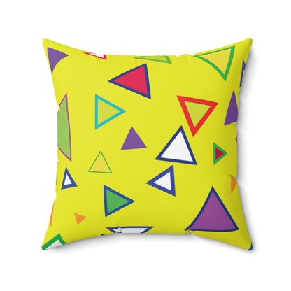 Vibrant Triangles Square Pillow Home Decor Pink Sweetheart