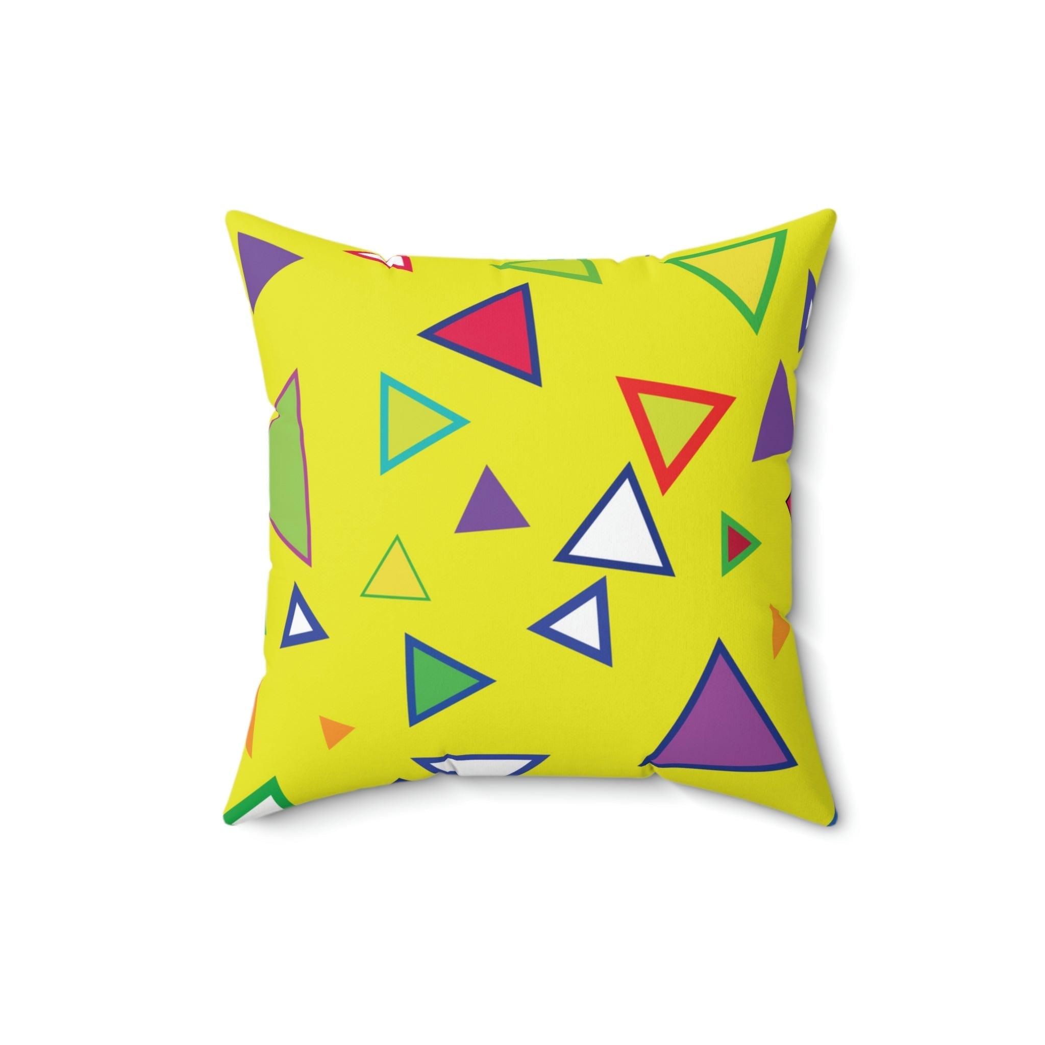 Vibrant Triangles Square Pillow Home Decor Pink Sweetheart