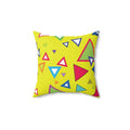 Vibrant Triangles Square Pillow - Pink Sweetheart