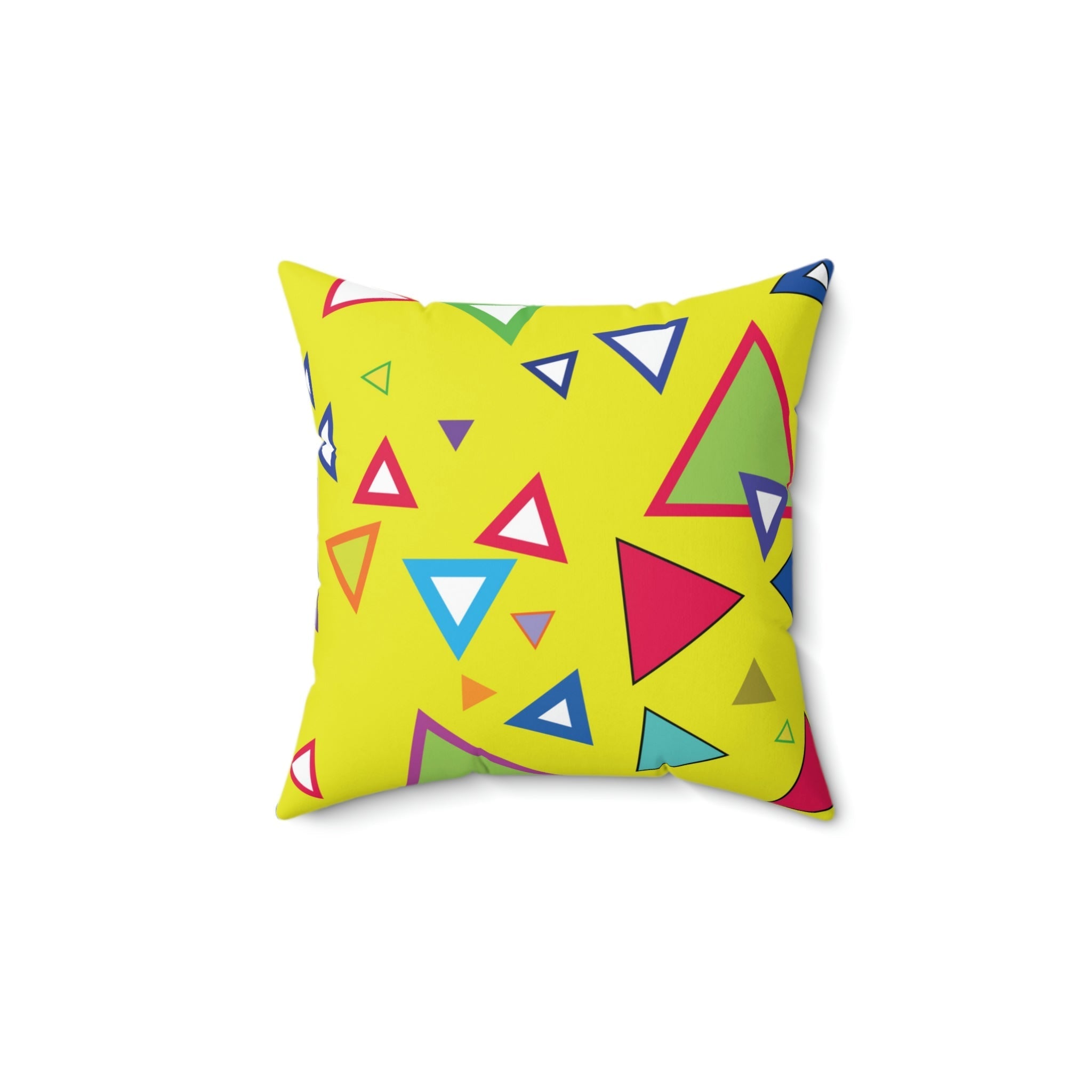 Vibrant Triangles Square Pillow Home Decor Pink Sweetheart