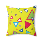 Vibrant Triangles Square Pillow Home Decor Pink Sweetheart