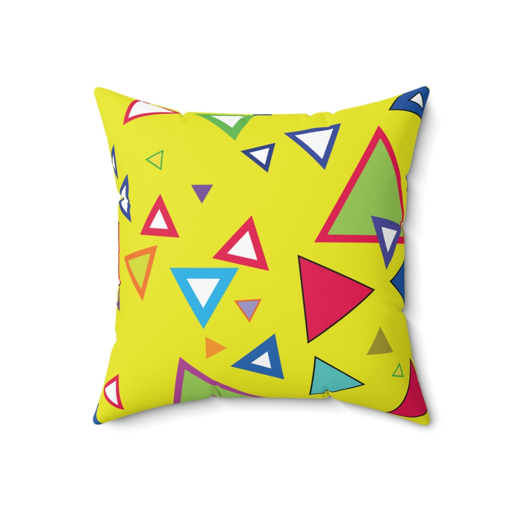 Vibrant Triangles Square Pillow Home Decor Pink Sweetheart