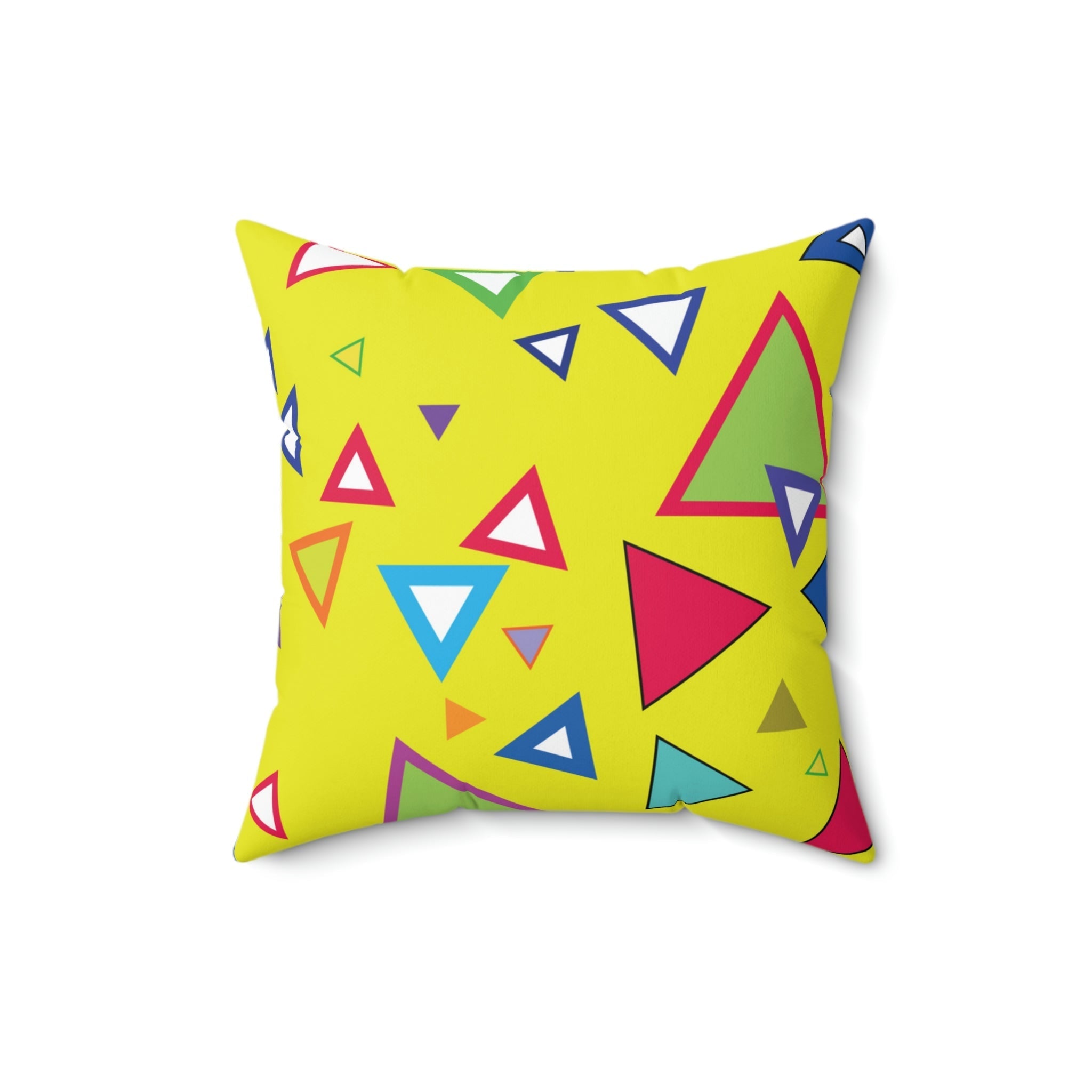 Vibrant Triangles Square Pillow Home Decor Pink Sweetheart