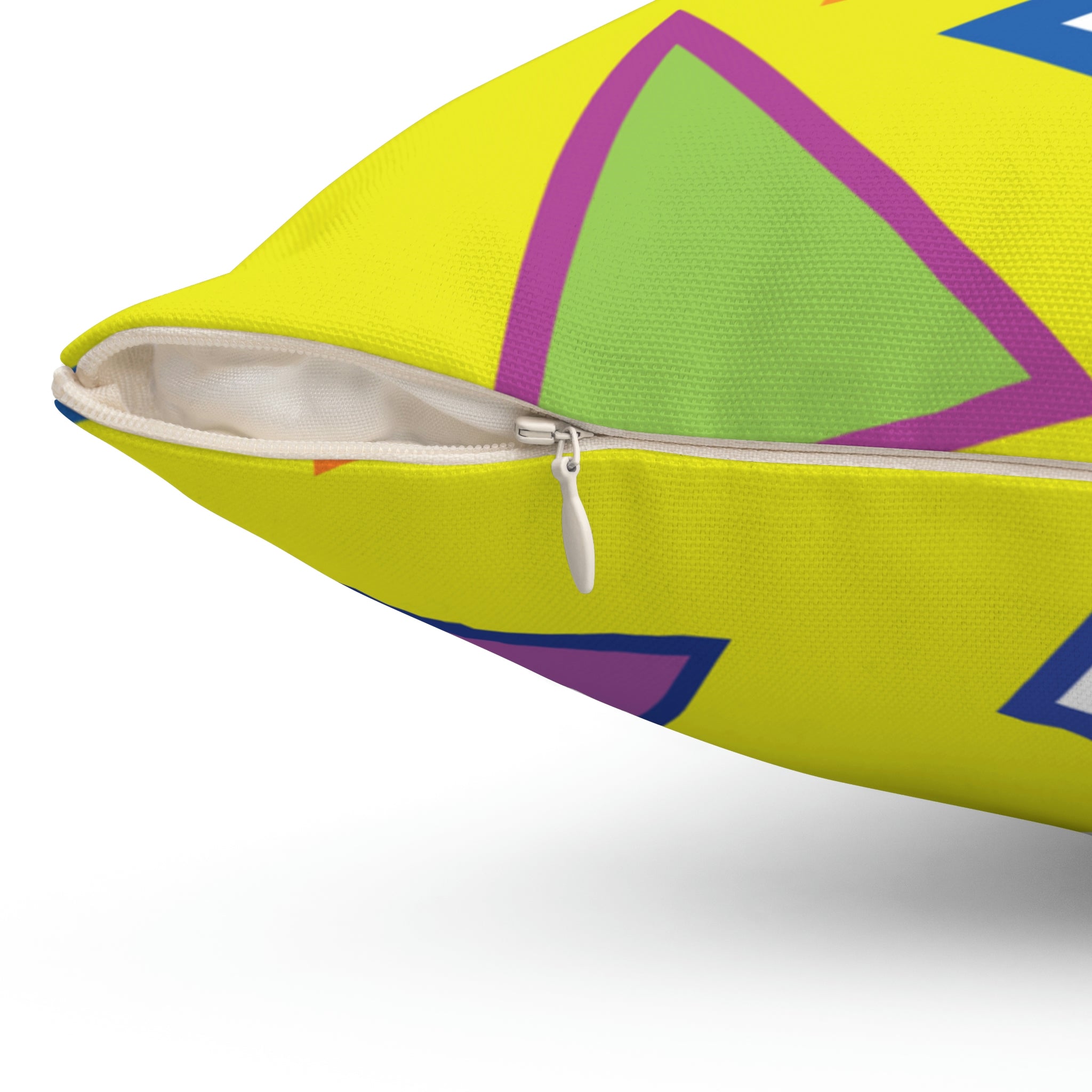 Vibrant Triangles Square Pillow Home Decor Pink Sweetheart
