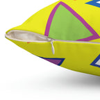 Vibrant Triangles Square Pillow Home Decor Pink Sweetheart