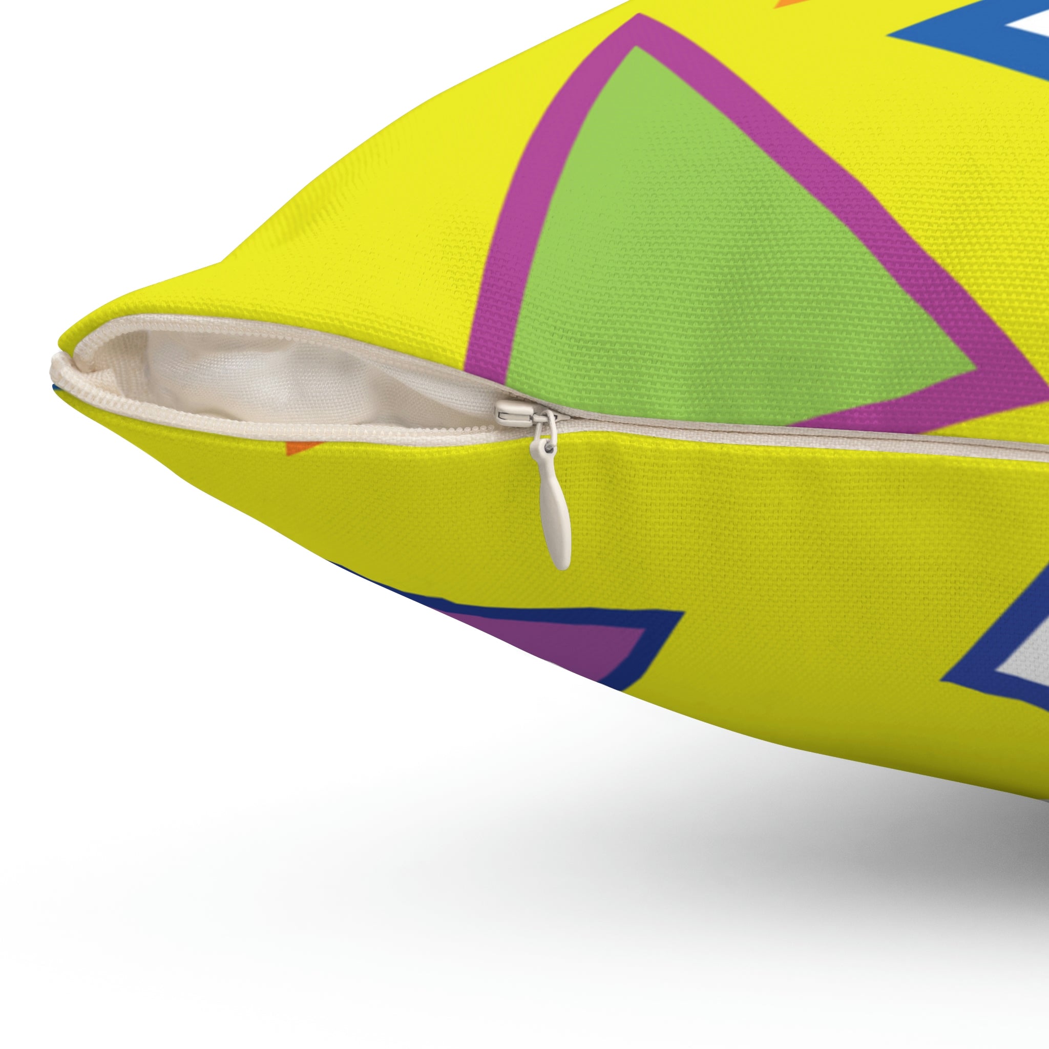 Vibrant Triangles Square Pillow Home Decor Pink Sweetheart