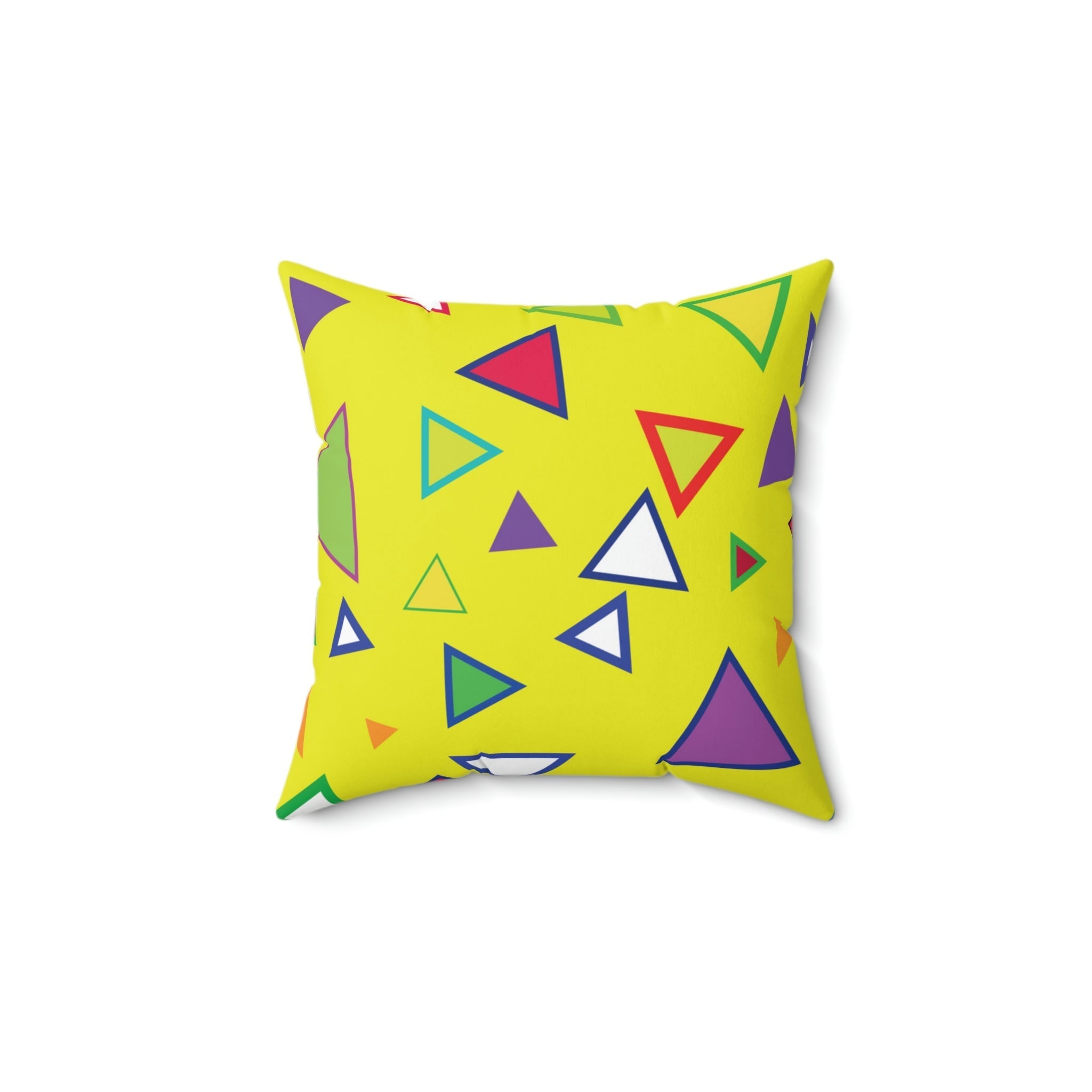 Vibrant Triangles Square Pillow Home Decor Pink Sweetheart