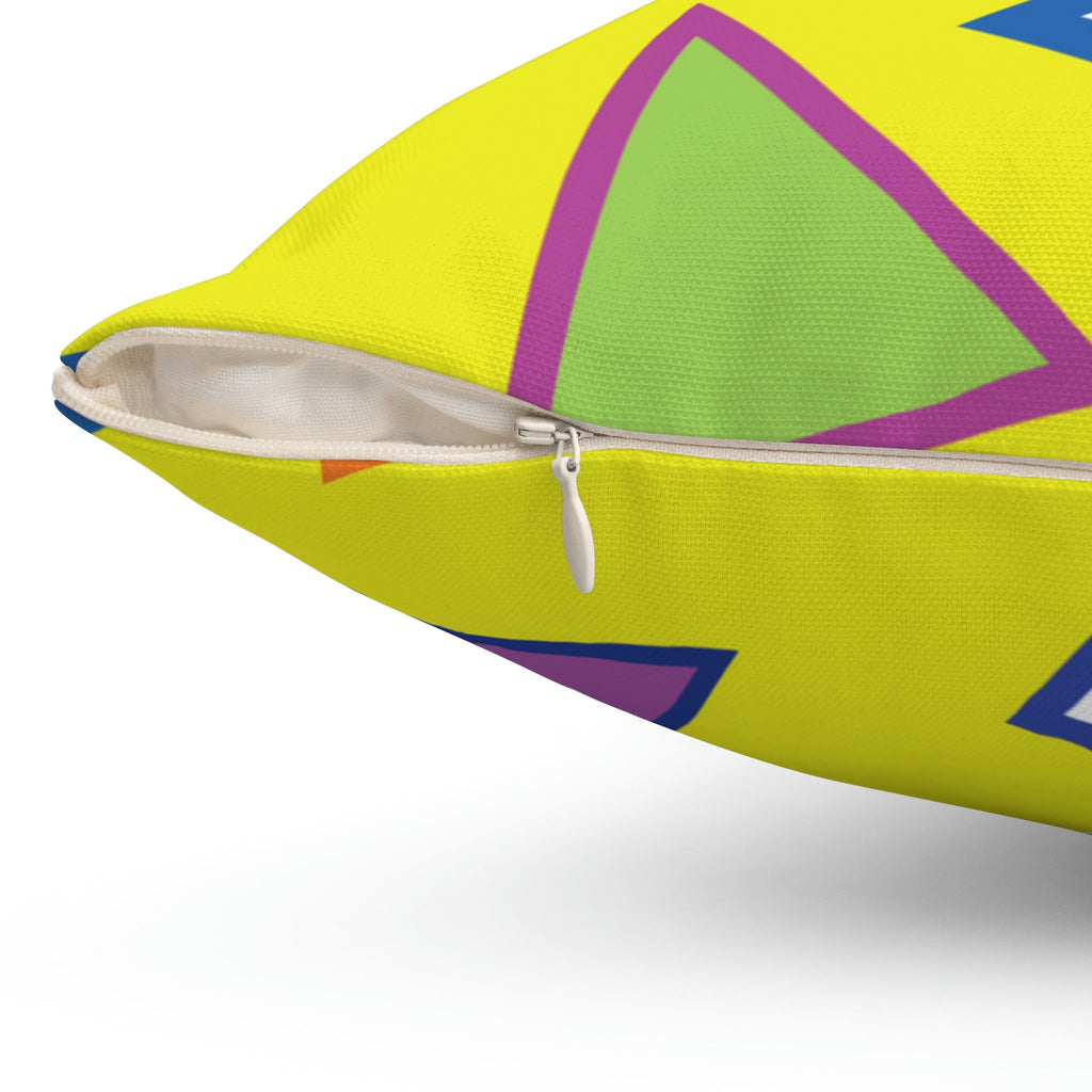 Vibrant Triangles Square Pillow Home Decor Pink Sweetheart