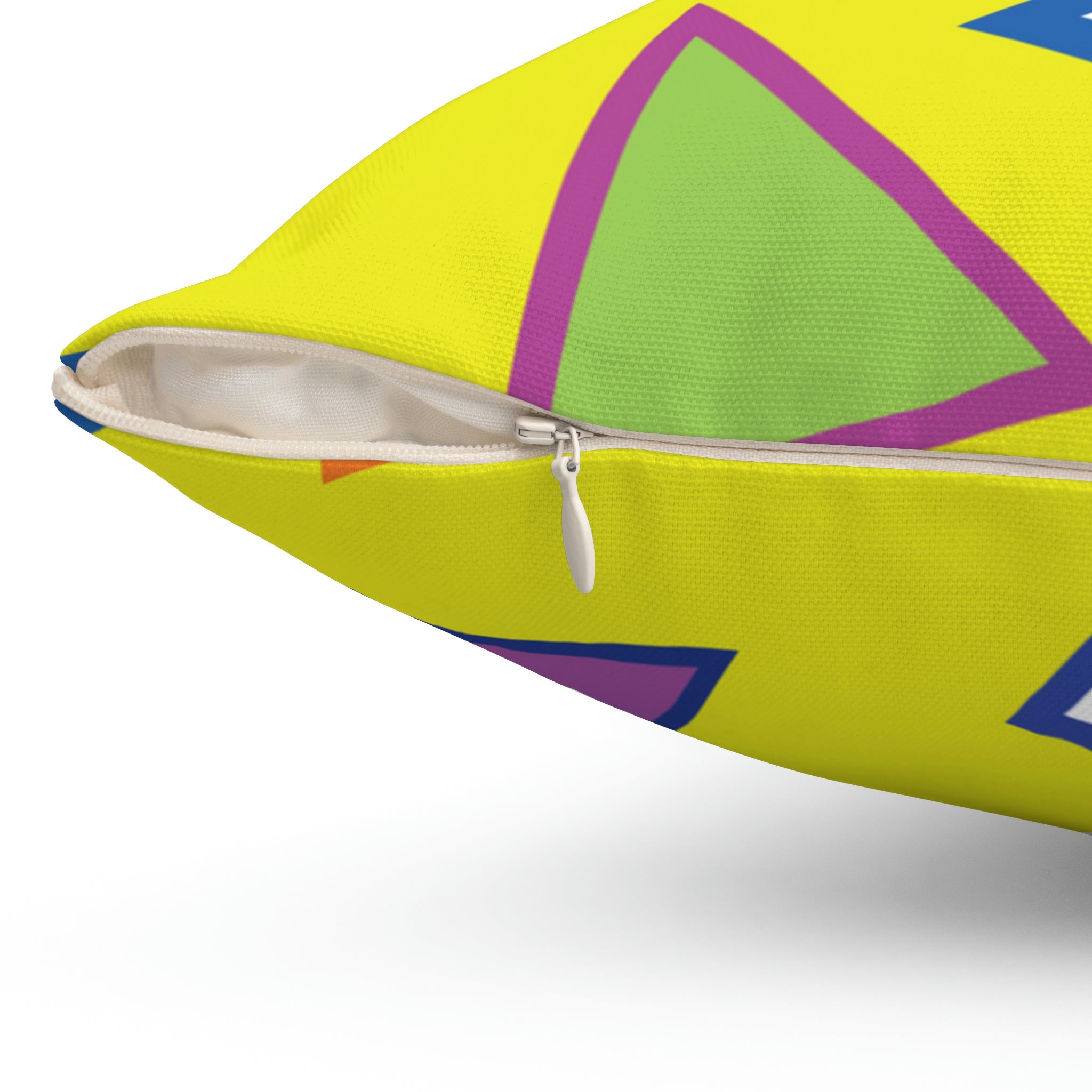 Vibrant Triangles Square Pillow Home Decor Pink Sweetheart