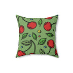 Vintage Cherries Square Pillow Home Decor Pink Sweetheart