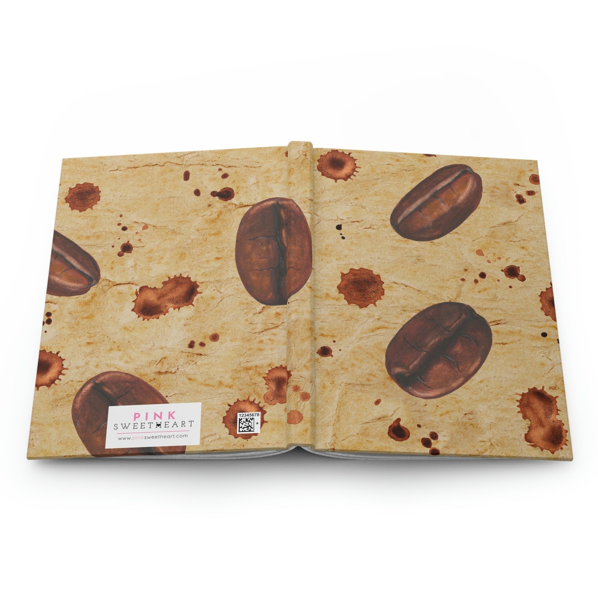 Vintage Coffee Bean Hardcover Matte Journal Paper products Pink Sweetheart