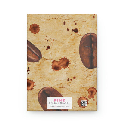 Vintage Coffee Bean Hardcover Matte Journal Paper products Pink Sweetheart