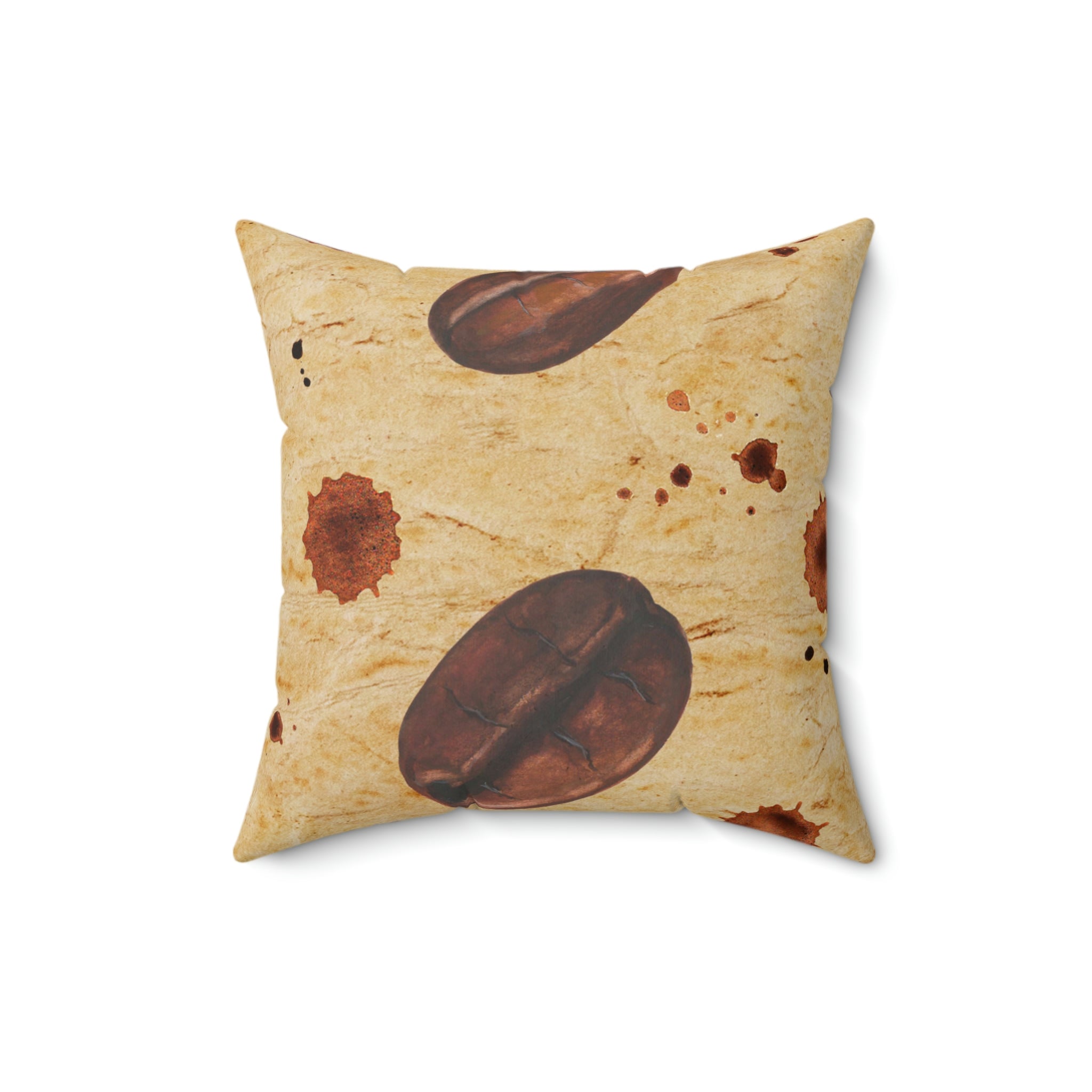 Vintage Coffee Beans Square Pillow Home Decor Pink Sweetheart