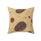 Vintage Coffee Beans Square Pillow Home Decor Pink Sweetheart