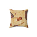 Vintage Coffee Beans Square Pillow - Pink Sweetheart