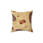 Vintage Coffee Beans Square Pillow Home Decor Pink Sweetheart