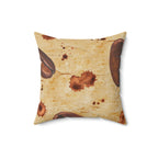 Vintage Coffee Beans Square Pillow Home Decor Pink Sweetheart