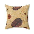 Vintage Coffee Beans Square Pillow Home Decor Pink Sweetheart