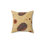 Vintage Coffee Beans Square Pillow Home Decor Pink Sweetheart