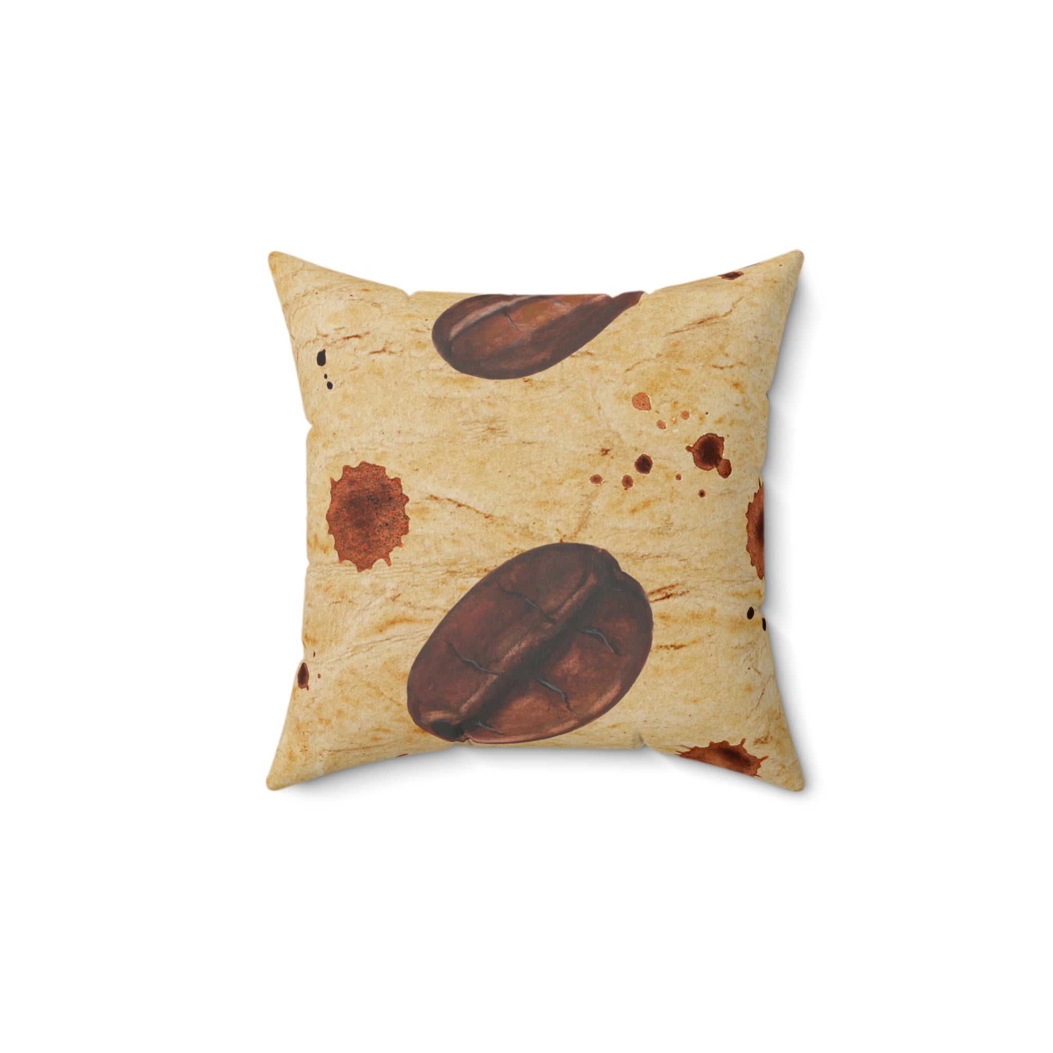 Vintage Coffee Beans Square Pillow Home Decor Pink Sweetheart