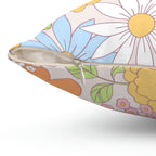Vintage Hippie Florals Square Pillow Home Decor Pink Sweetheart