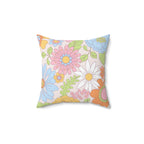 Vintage Hippie Florals Square Pillow Home Decor Pink Sweetheart