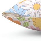 Vintage Hippie Florals Square Pillow Home Decor Pink Sweetheart