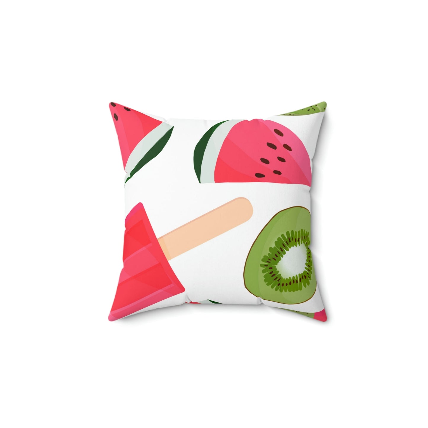Watermelon Kiwi Square Pillow Home Decor Pink Sweetheart