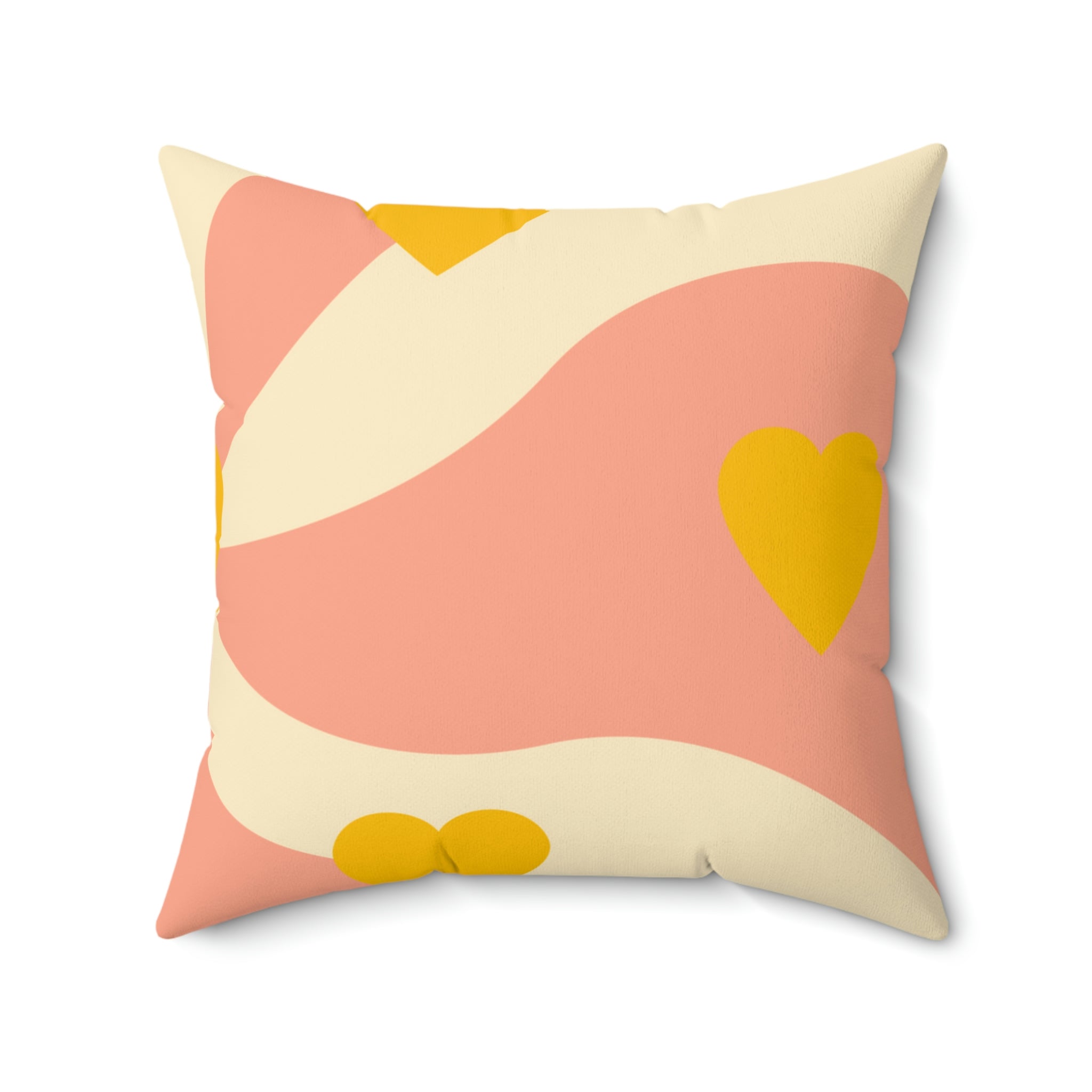 Wave of Hearts Square Pillow Home Decor Pink Sweetheart