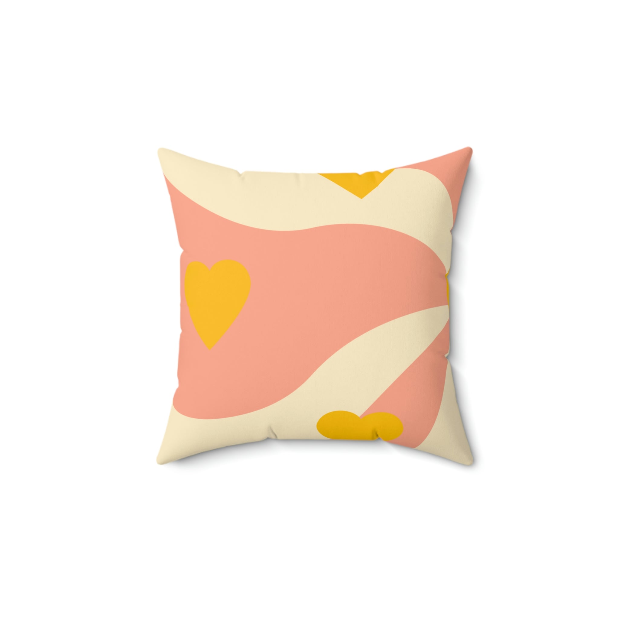 Wave of Hearts Square Pillow Home Decor Pink Sweetheart