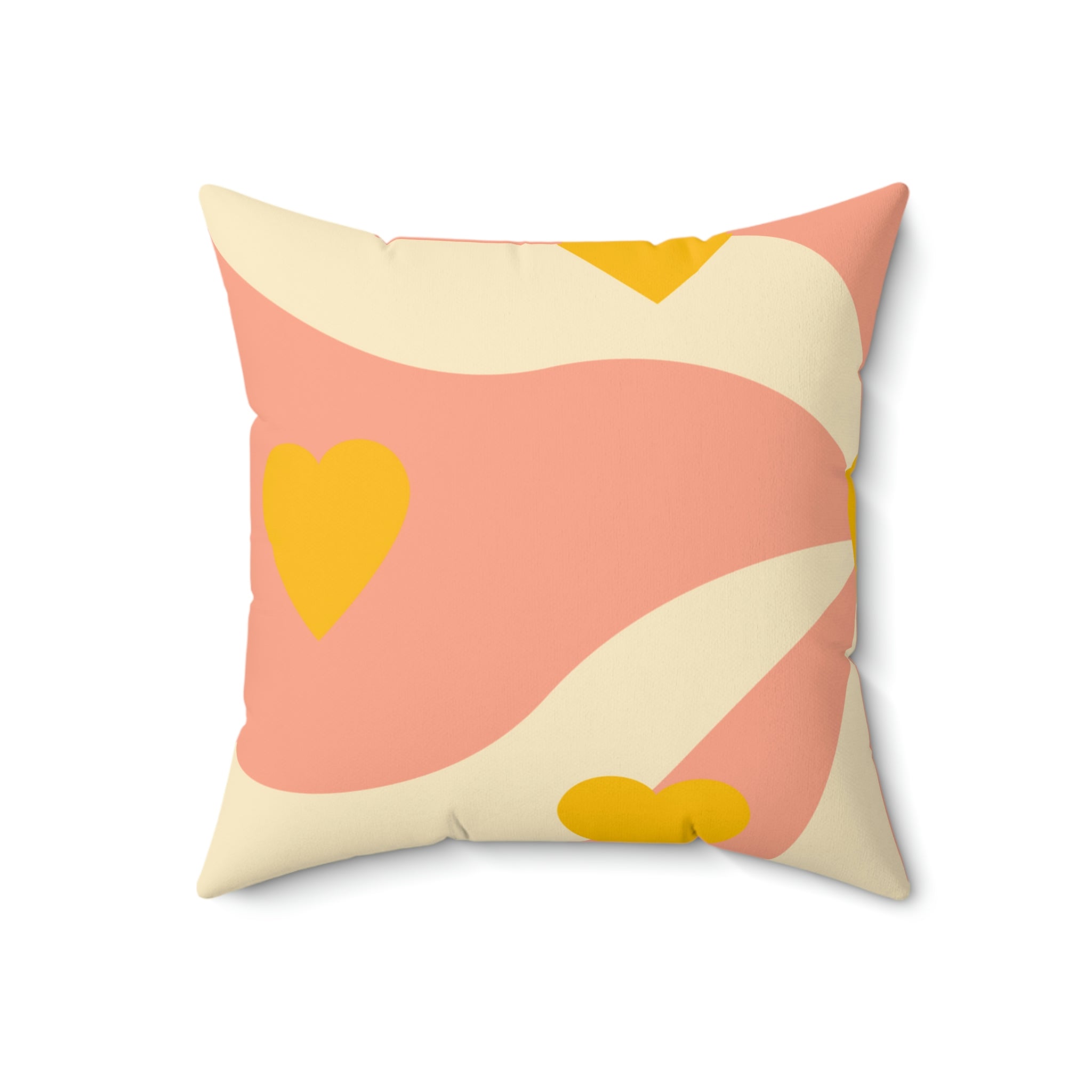 Wave of Hearts Square Pillow Home Decor Pink Sweetheart