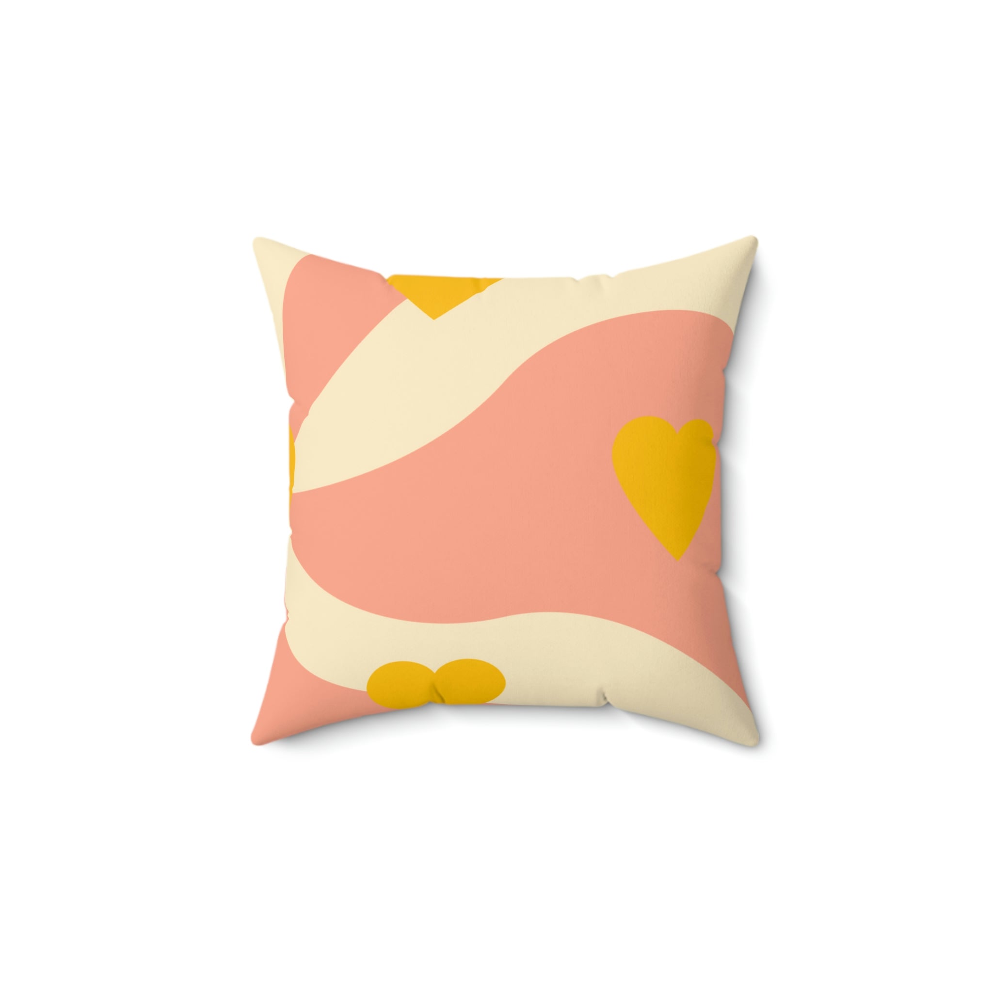 Wave of Hearts Square Pillow Home Decor Pink Sweetheart