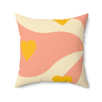 Wave of Hearts Square Pillow Home Decor Pink Sweetheart