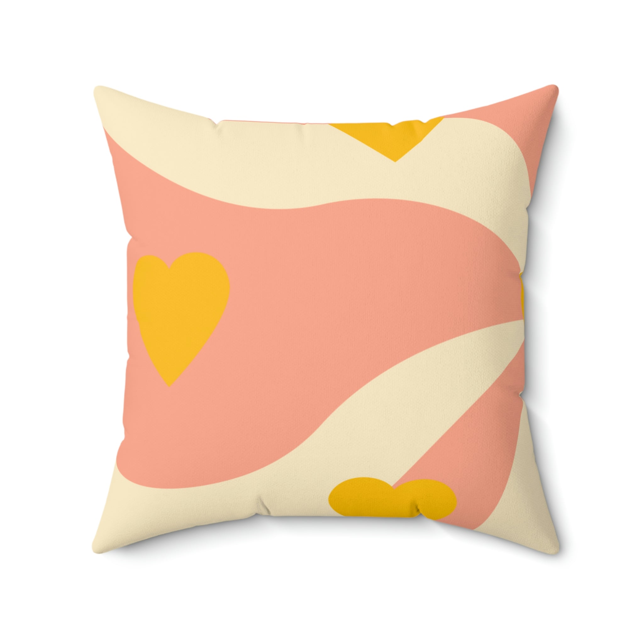 Wave of Hearts Square Pillow Home Decor Pink Sweetheart