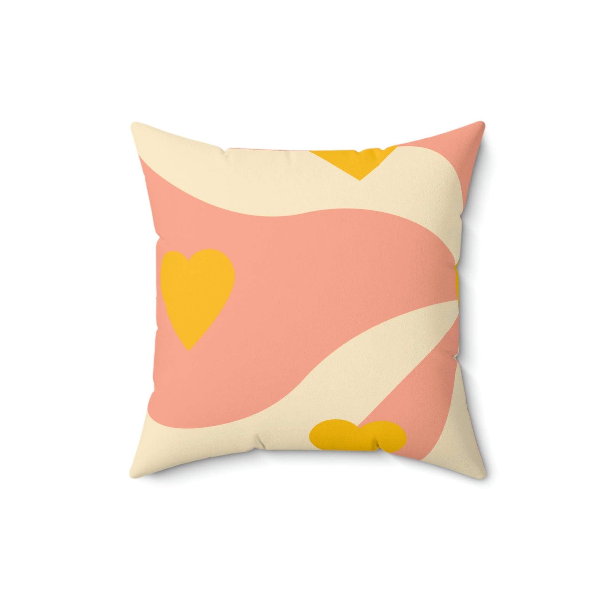 Wave of Hearts Square Pillow Home Decor Pink Sweetheart