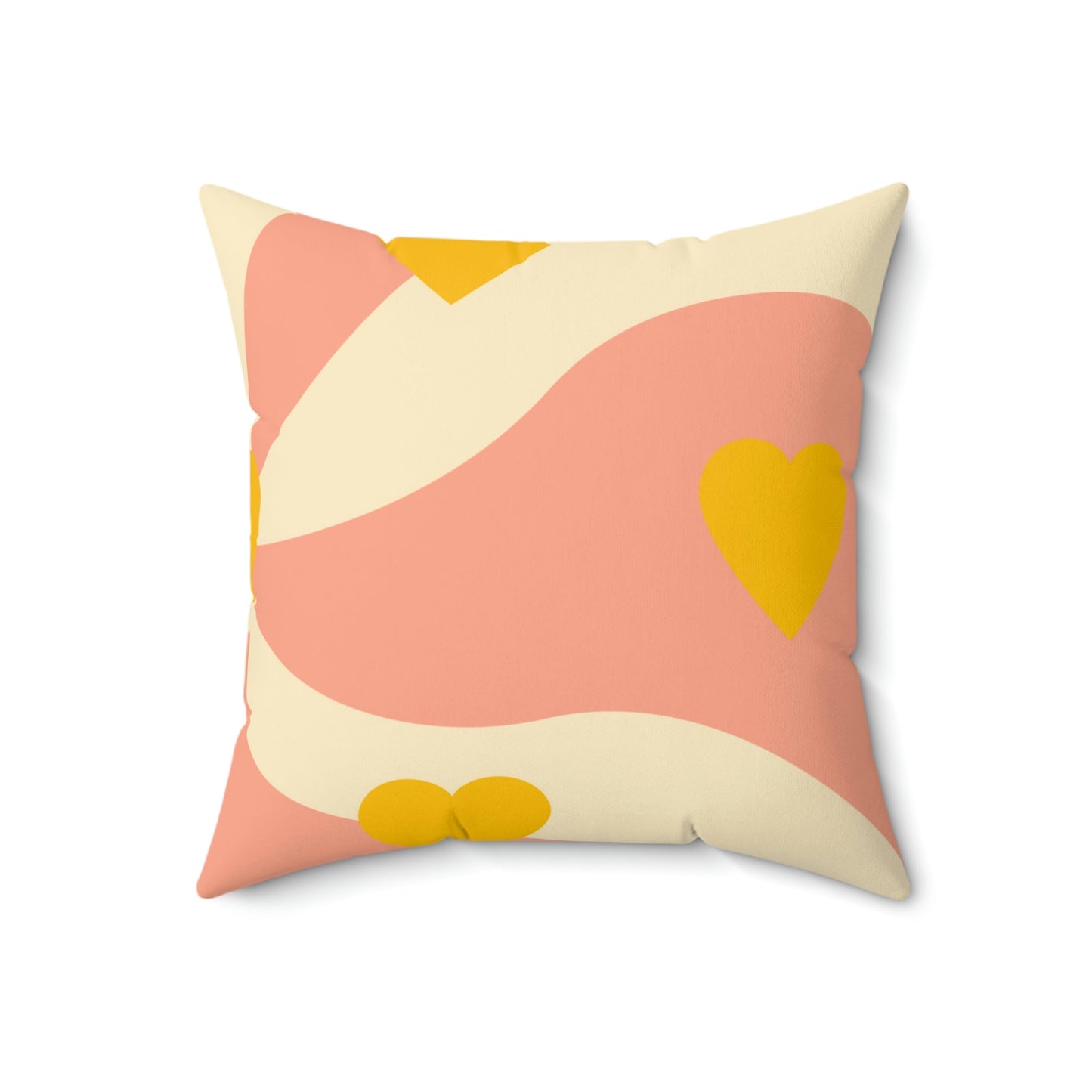 Wave of Hearts Square Pillow Home Decor Pink Sweetheart