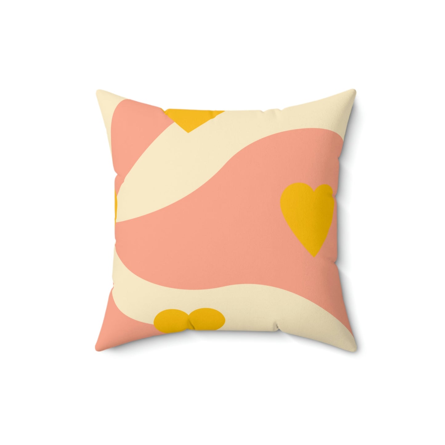 Wave of Hearts Square Pillow Home Decor Pink Sweetheart