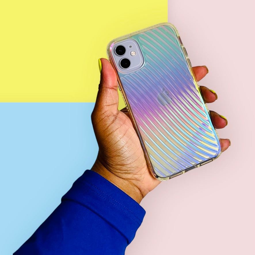 Wavy Iridescent iPhone 11 Phone Case PREOWNED  Pink Sweetheart