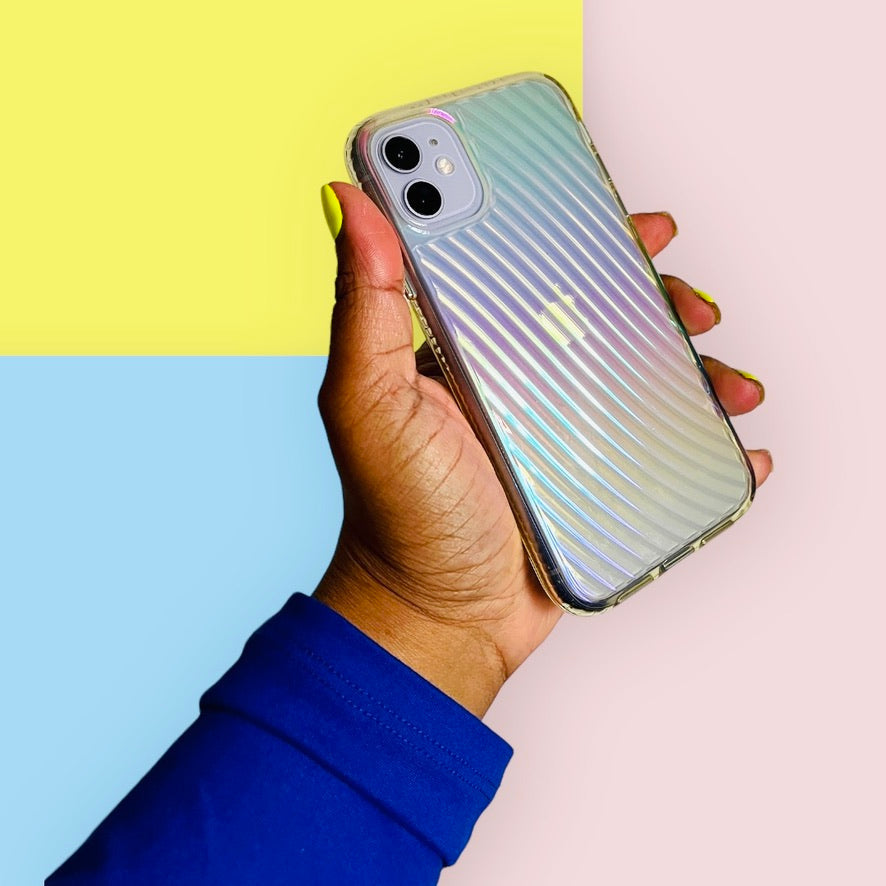 Wavy Iridescent iPhone 11 Phone Case PREOWNED  Pink Sweetheart